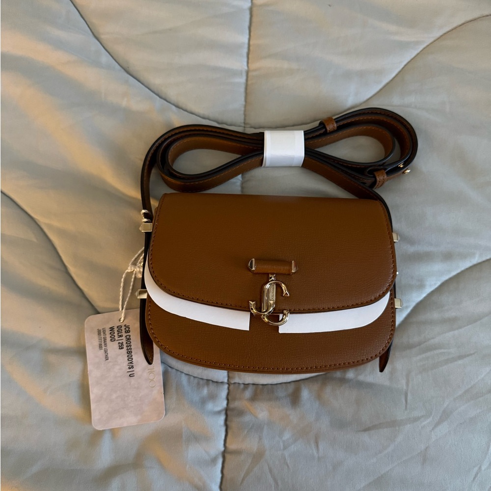 Jimmy Choo Brown Leather Saddle Crossbody Bag